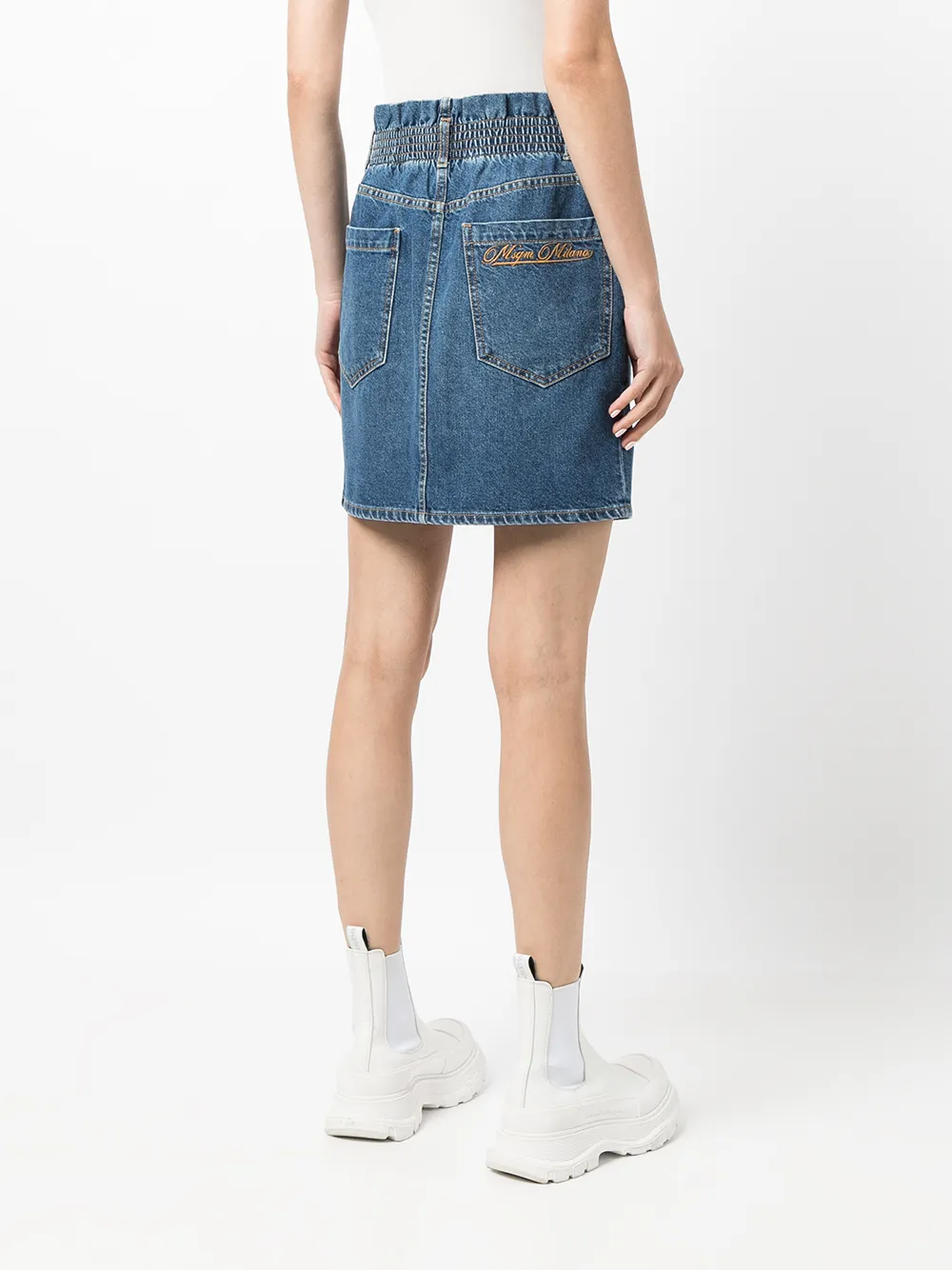 фото Msgm джинсовая юбка с вышивкой