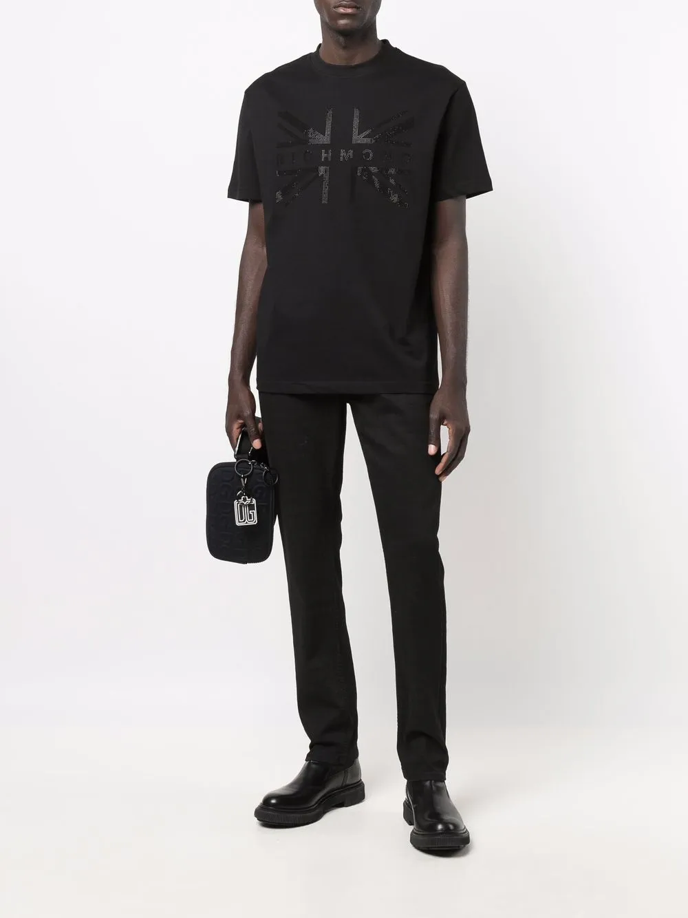 фото John richmond футболка с логотипом и заклепками