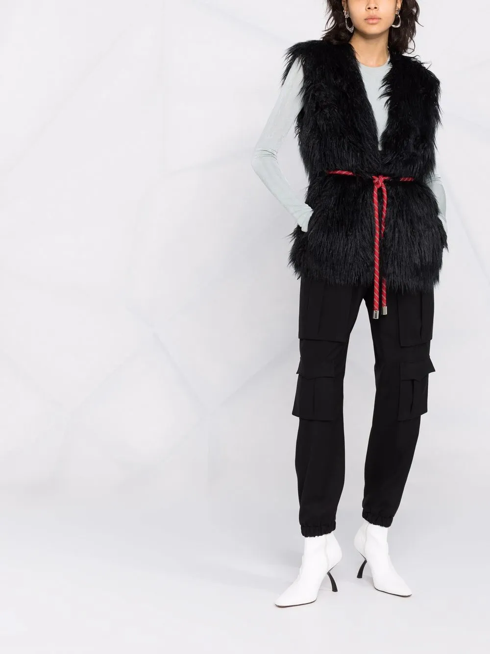 фото Dsquared2 жилет из искусственного меха с поясом