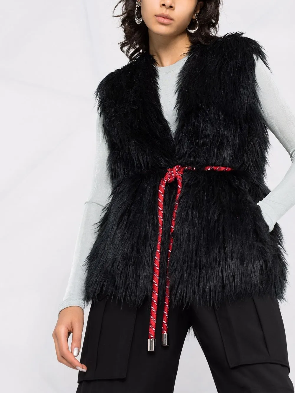 фото Dsquared2 жилет из искусственного меха с поясом