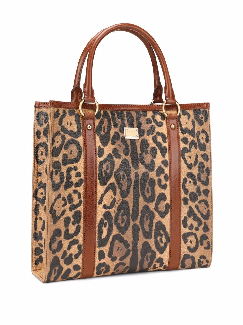 Dolce Gabbana Crespo Leopard Print Tote Bag Brown FARFETCH