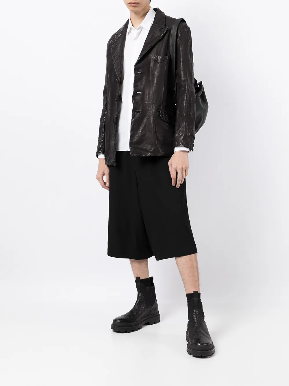 фото Yohji yamamoto шерстяные шорты широкого кроя