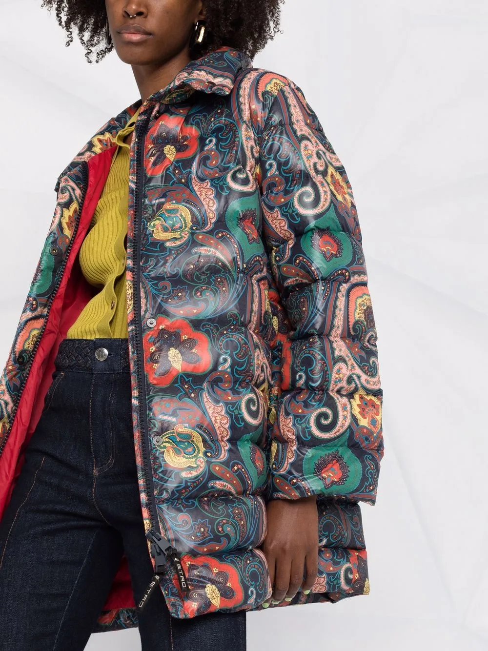 фото Etro пуховик с принтом пейсли