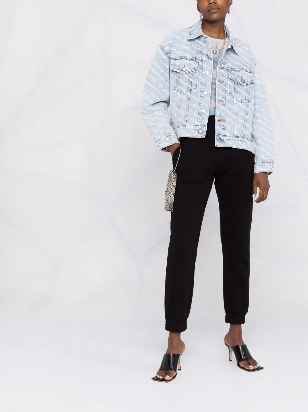 фото Alexanderwang.t джинсовая куртка с логотипом