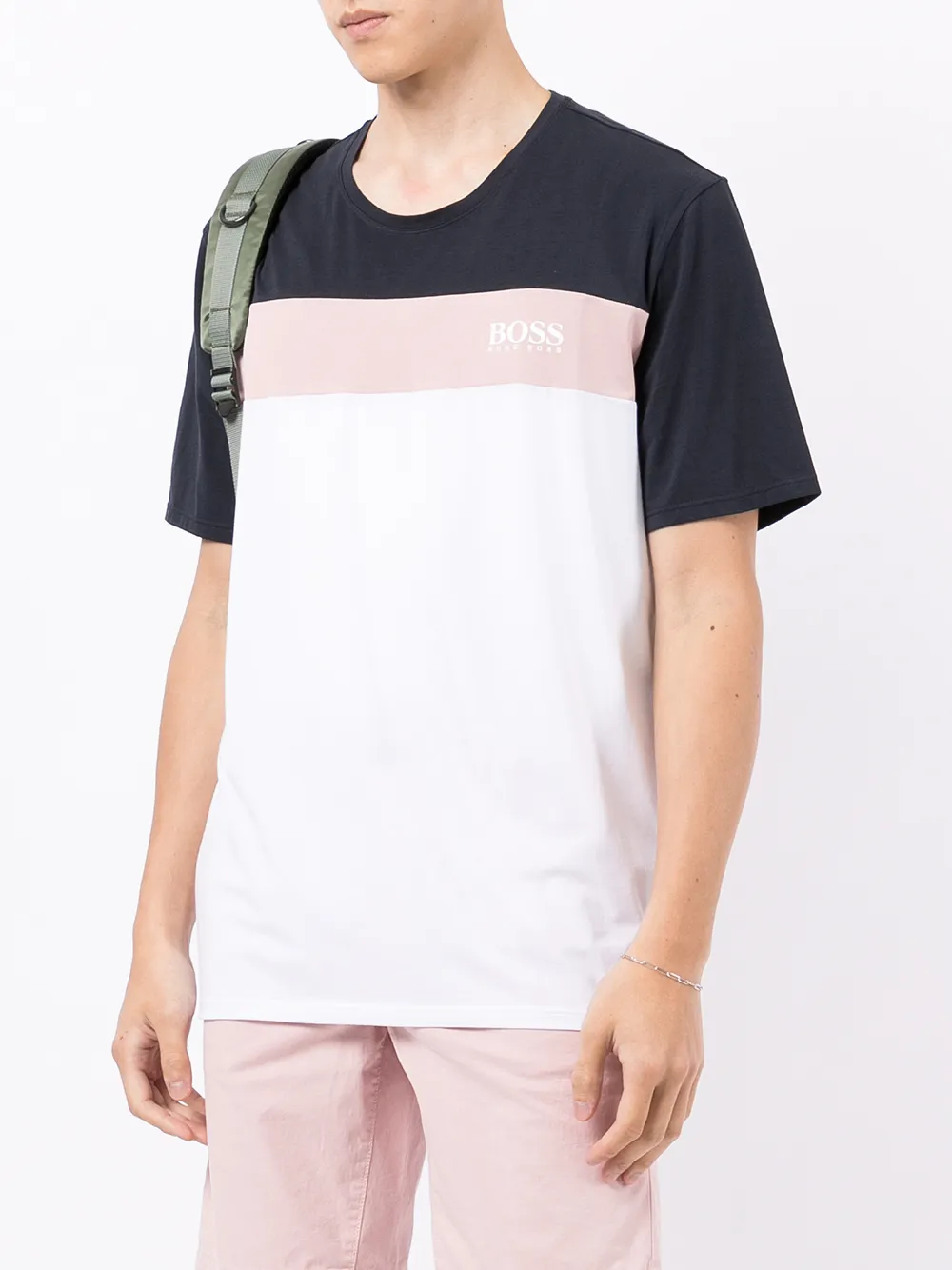 фото Boss футболка в полоску с логотипом