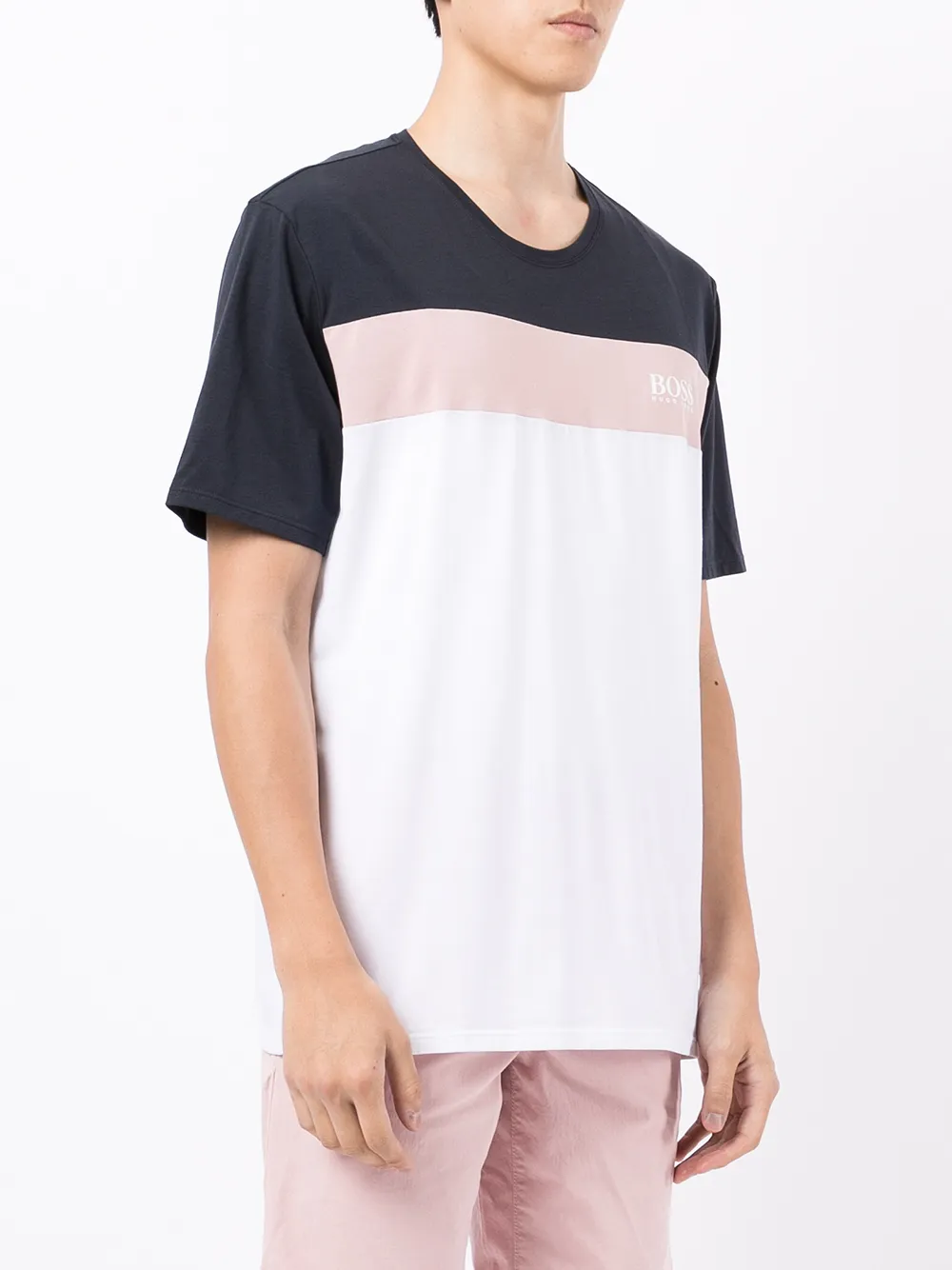 фото Boss футболка в полоску с логотипом