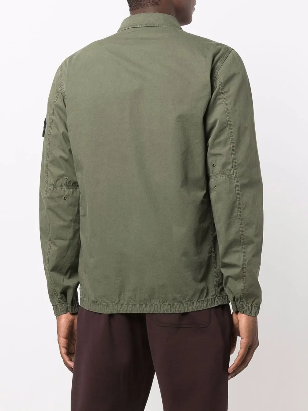 фото Stone island куртка-рубашка на молнии с нашивкой-логотипом