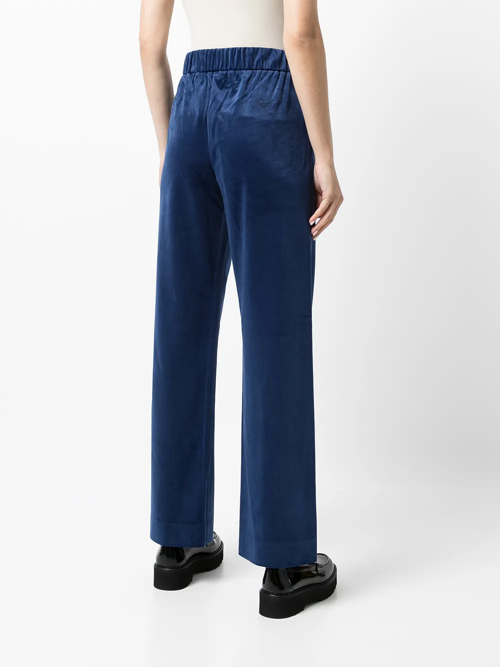 фото Emporio armani бархатные брюки с вышитым логотипом