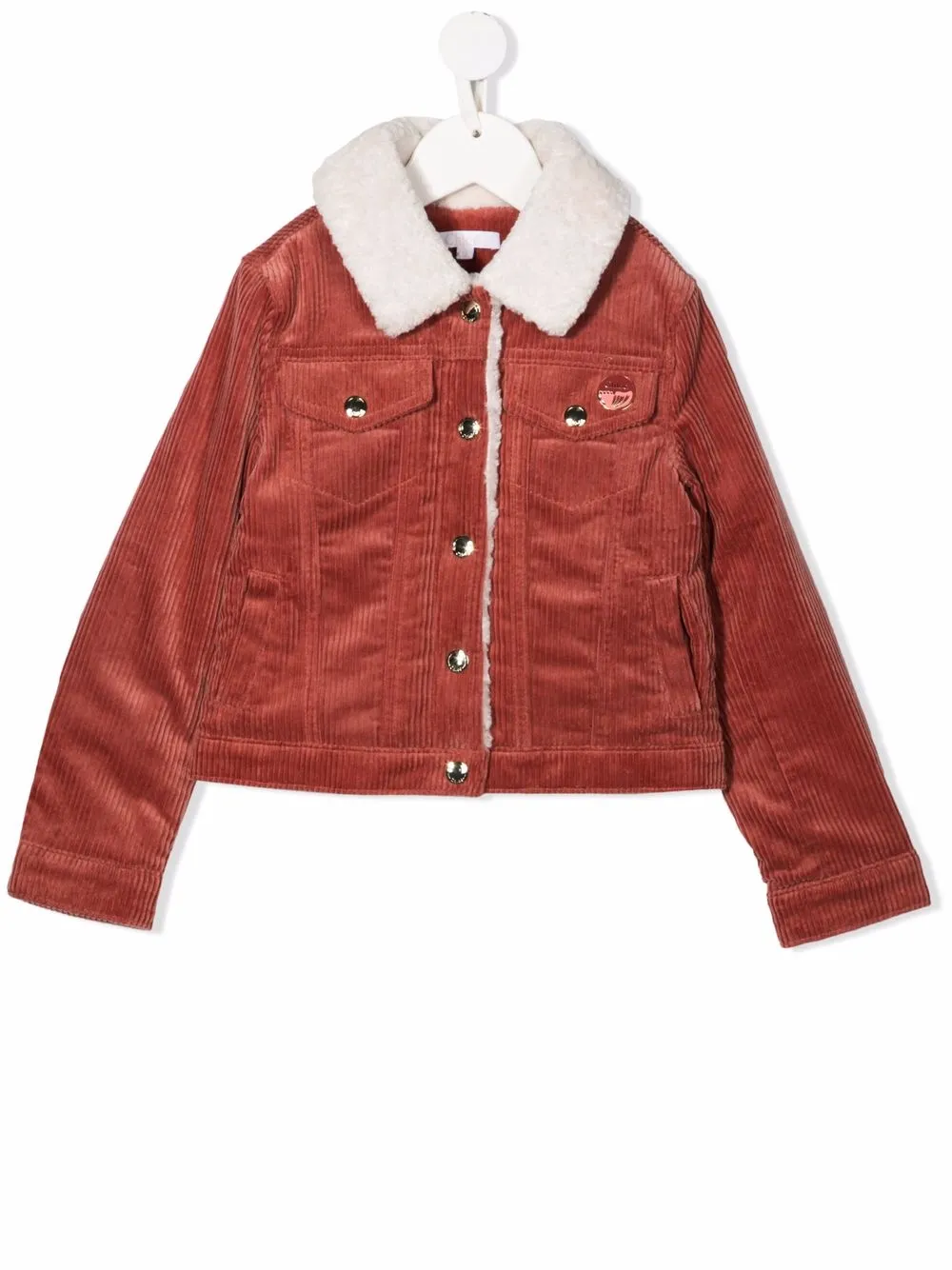 фото Chloé kids вельветовая куртка с логотипом