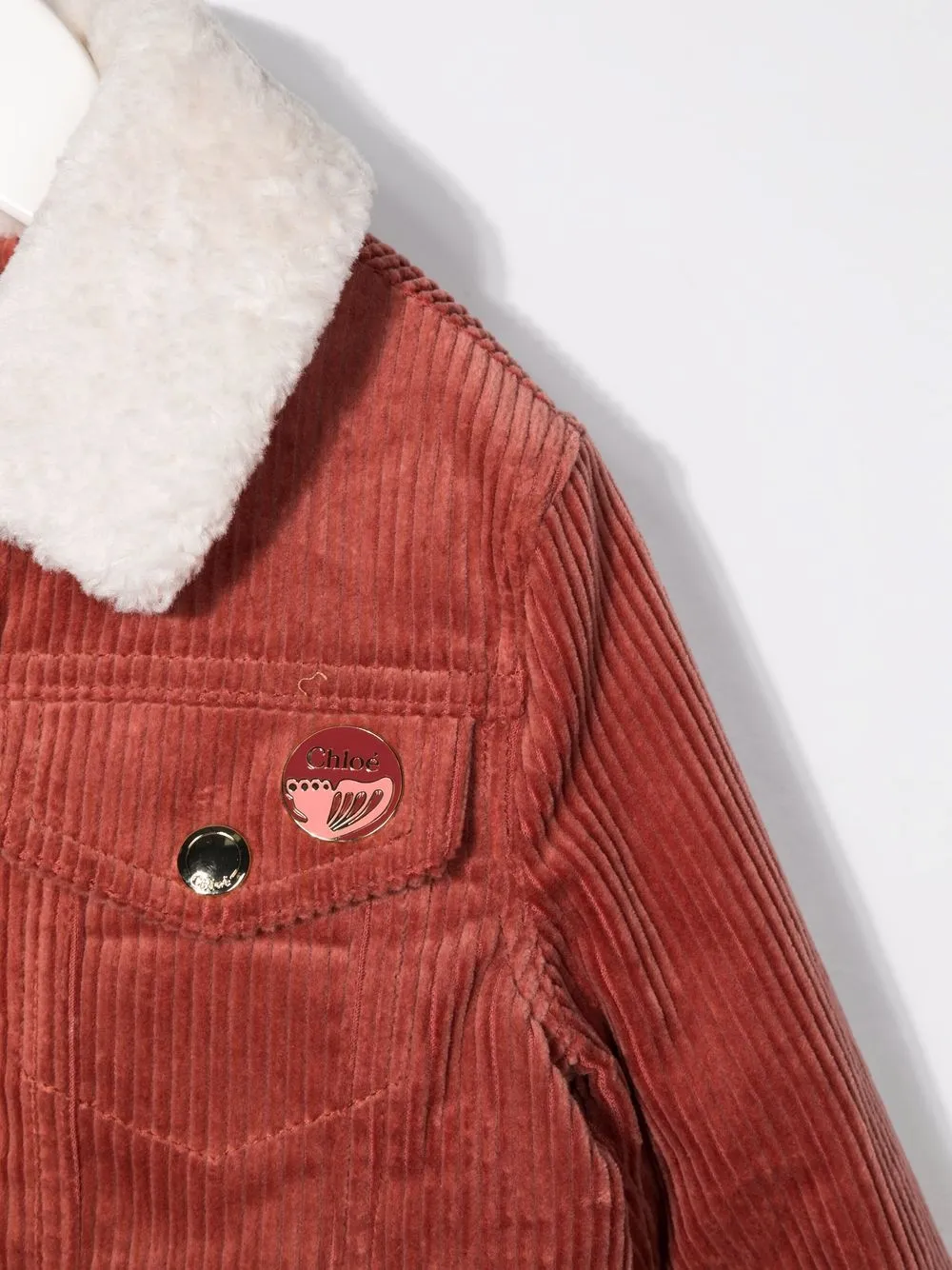 фото Chloé kids вельветовая куртка с логотипом