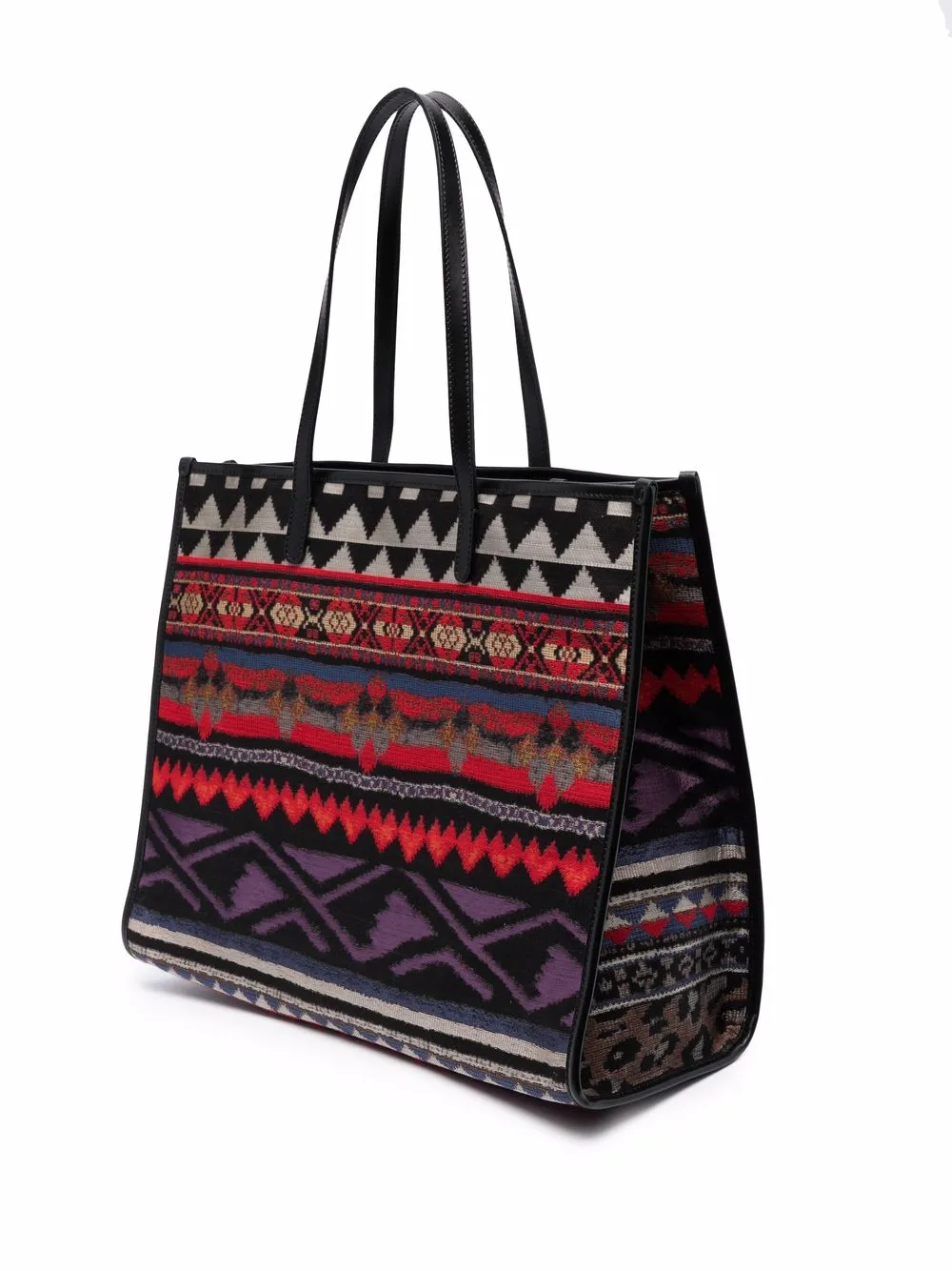 фото Etro сумка-тоут с жаккардовым узором
