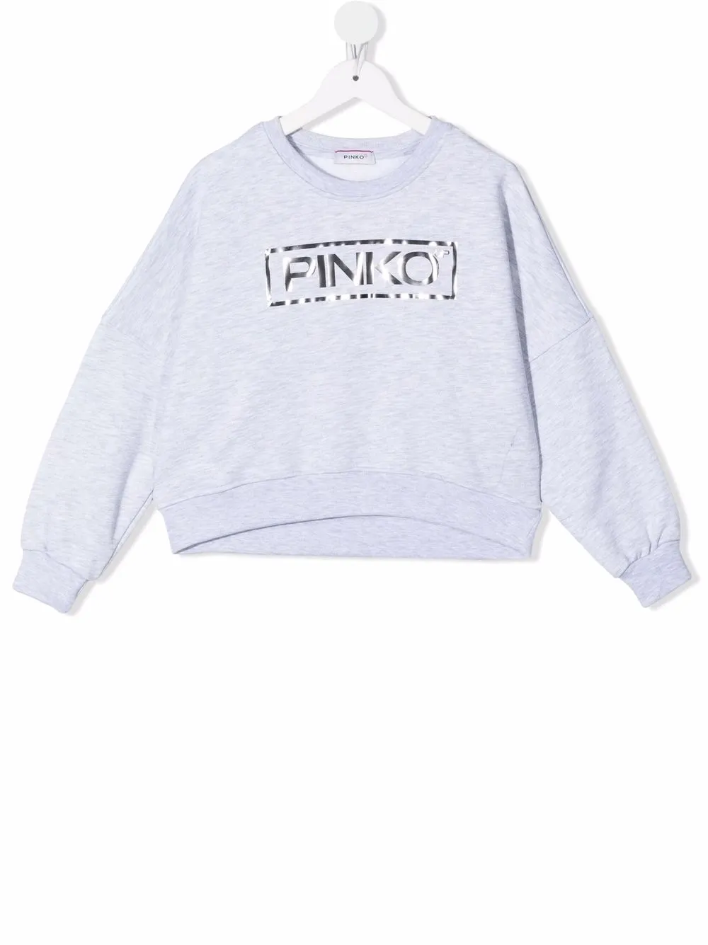 Pinko Kids sudadera con logo estampado - Gris