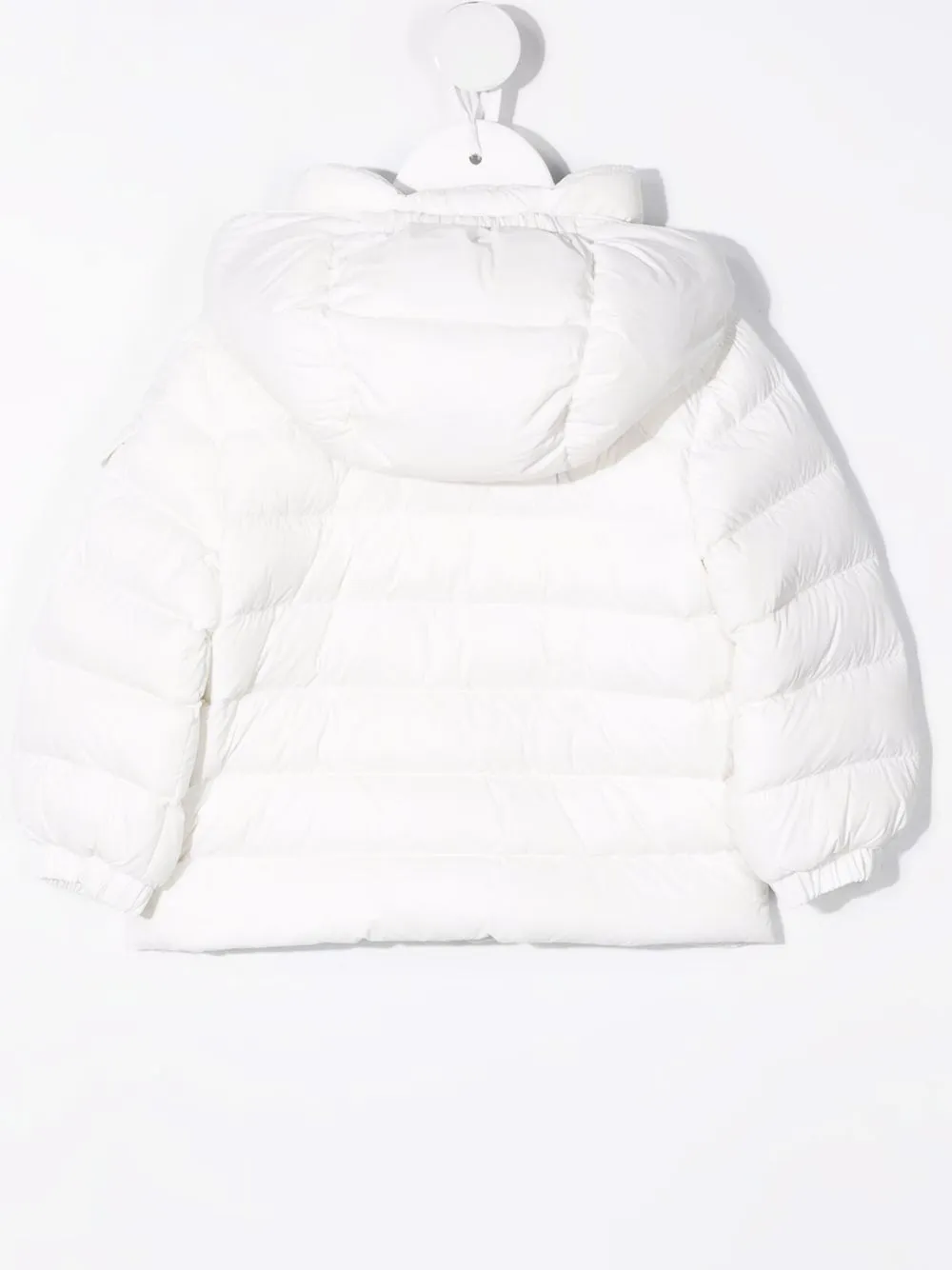 фото Moncler enfant пуховик с капюшоном и нашивкой-логотипом