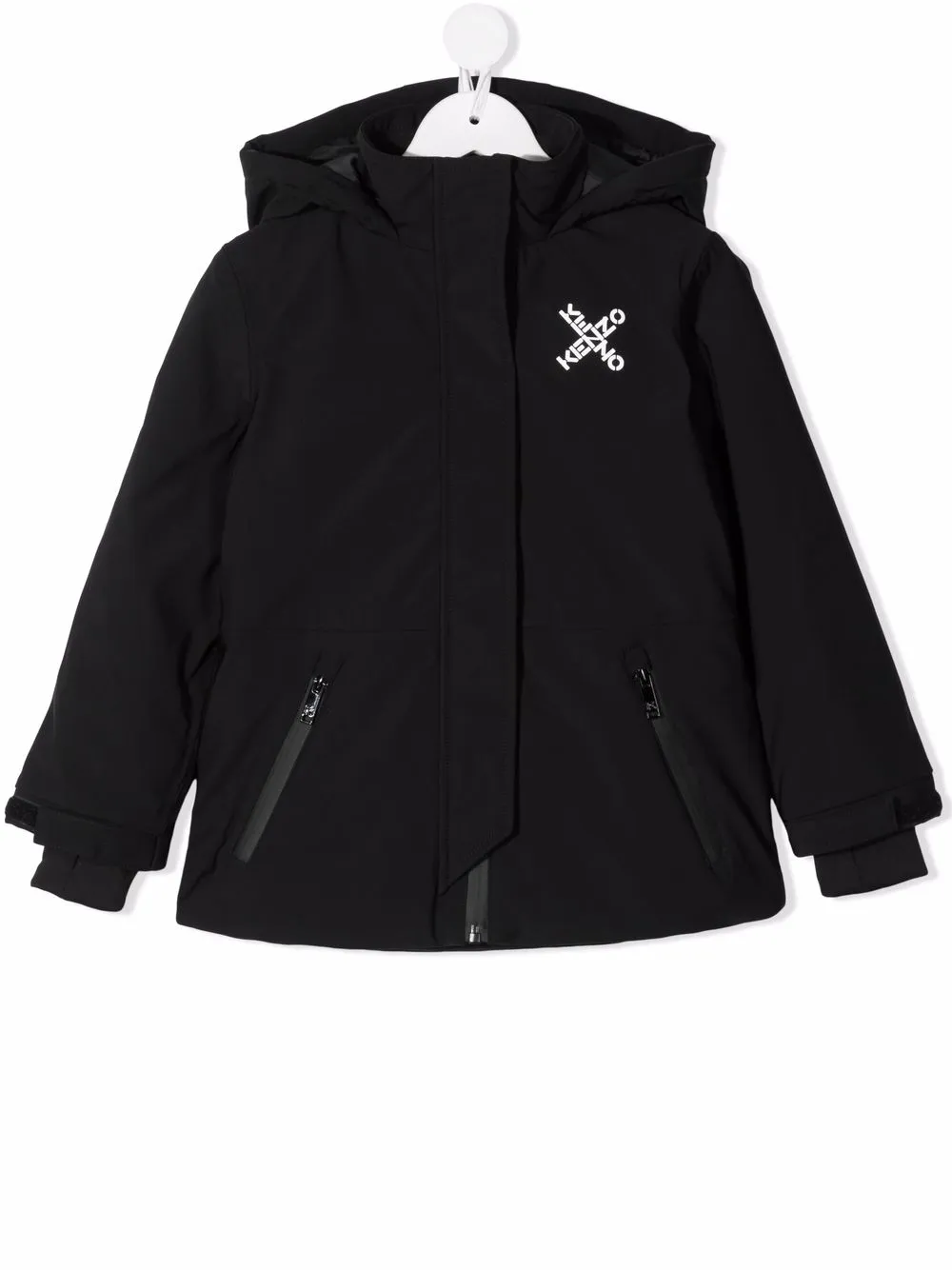 Kenzo Kids chamarra con logo estampado - Negro