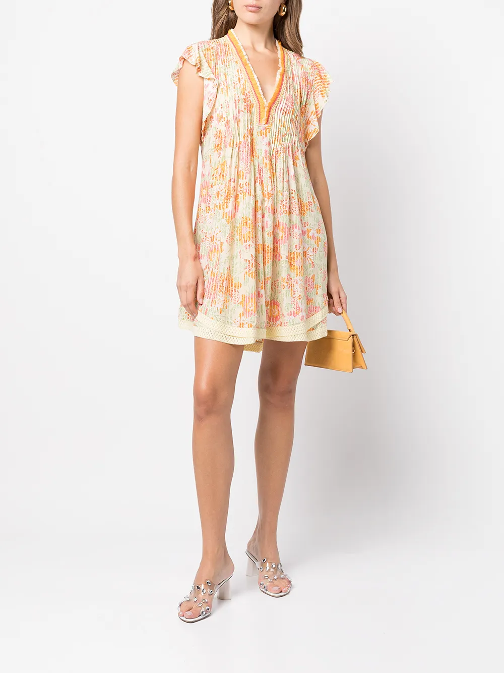 фото Poupette st barth платье sasha с цветочным принтом