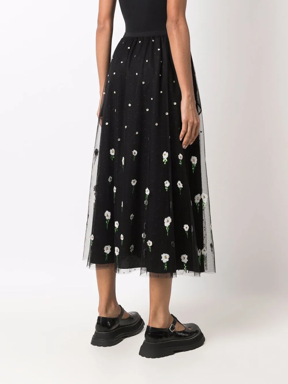 фото Red valentino брюки с завышенной талией и вышивкой