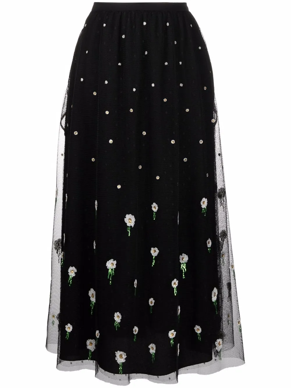 фото Red valentino брюки с завышенной талией и вышивкой