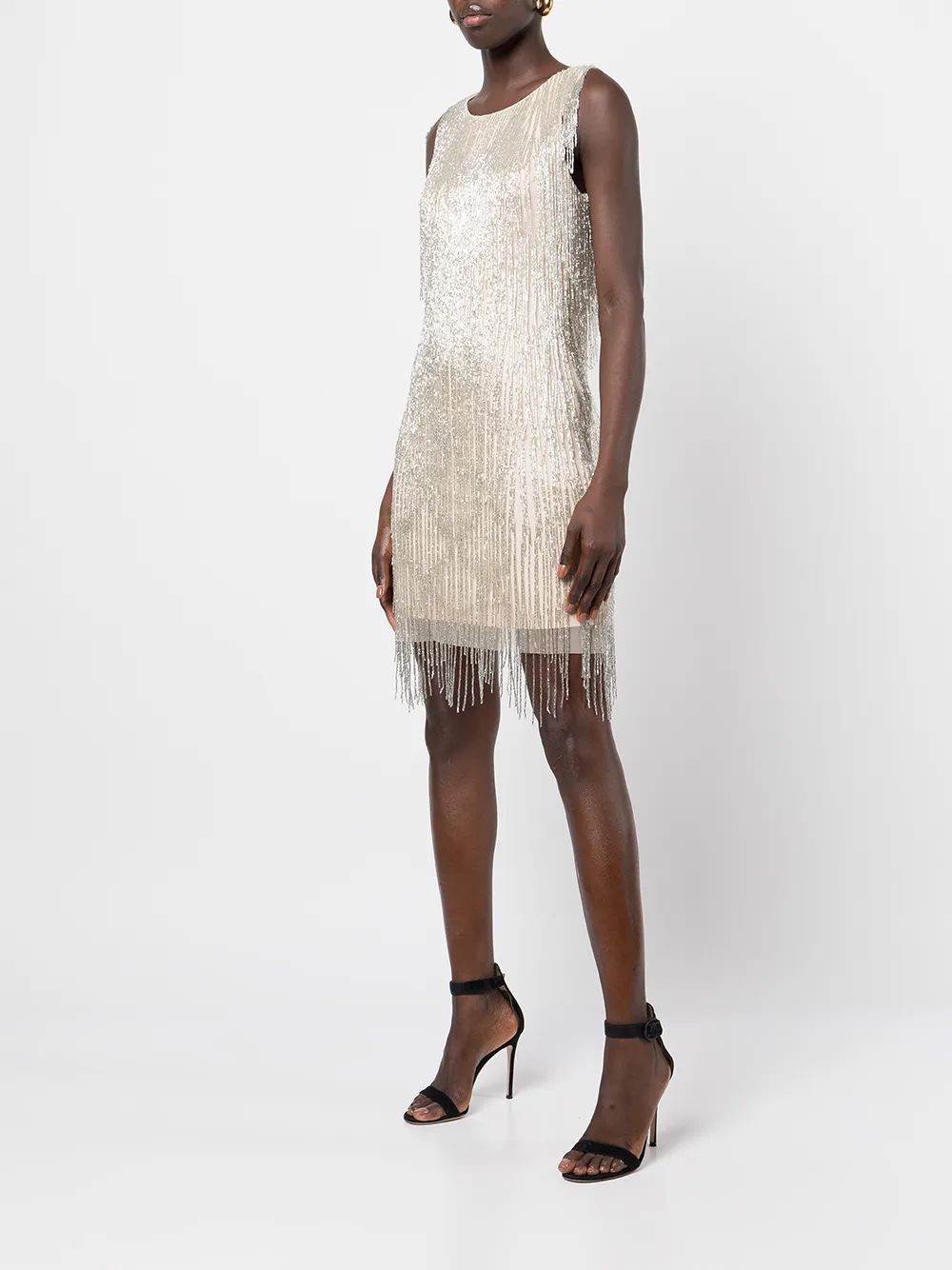 фото Aidan mattox платье с бахромой