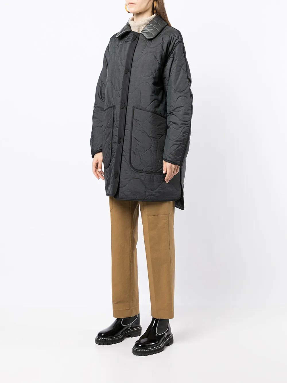 фото Marfa stance стеганое однобортное пальто