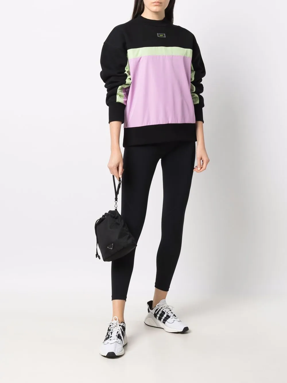 фото Msgm толстовка в стиле колор-блок с логотипом