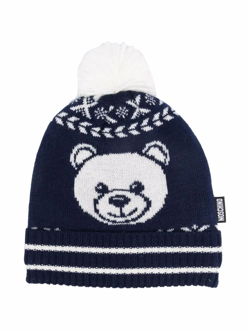 Moschino Kids gorro tejido fair isle - Azul