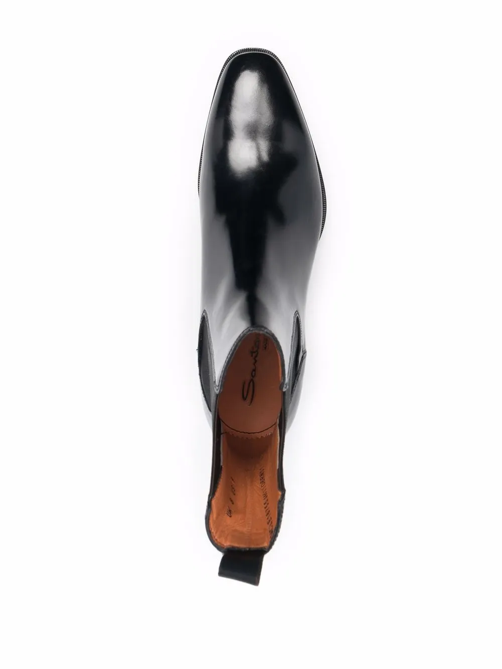 фото Santoni глянцевые ботинки с заостренным носком