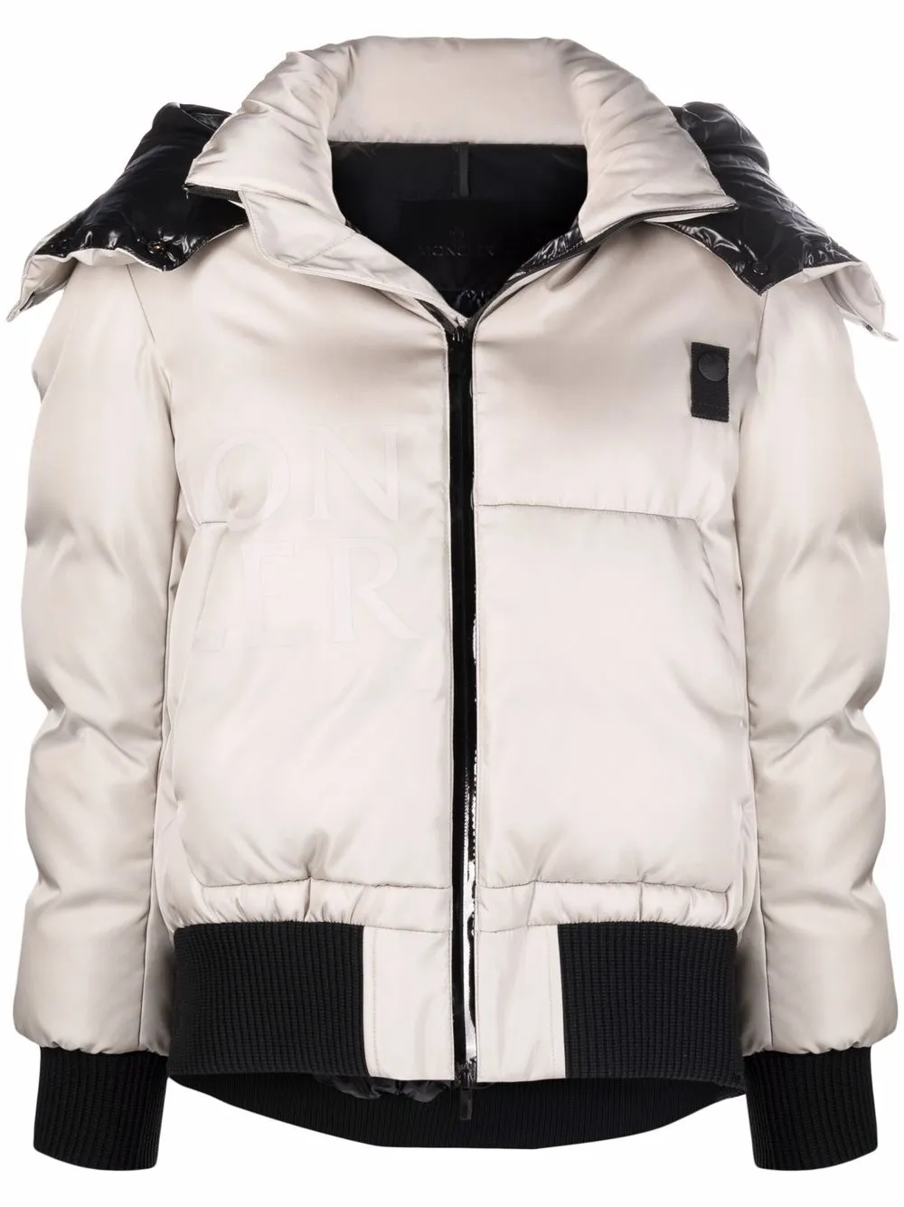 фото Moncler пуховик с нашивкой-логотипом