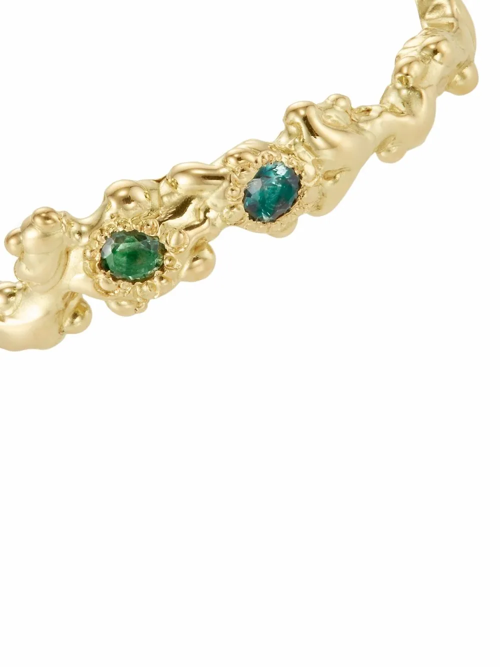 фото Clio saskia кольцо fucus seaweed из желтого золота с сапфирами