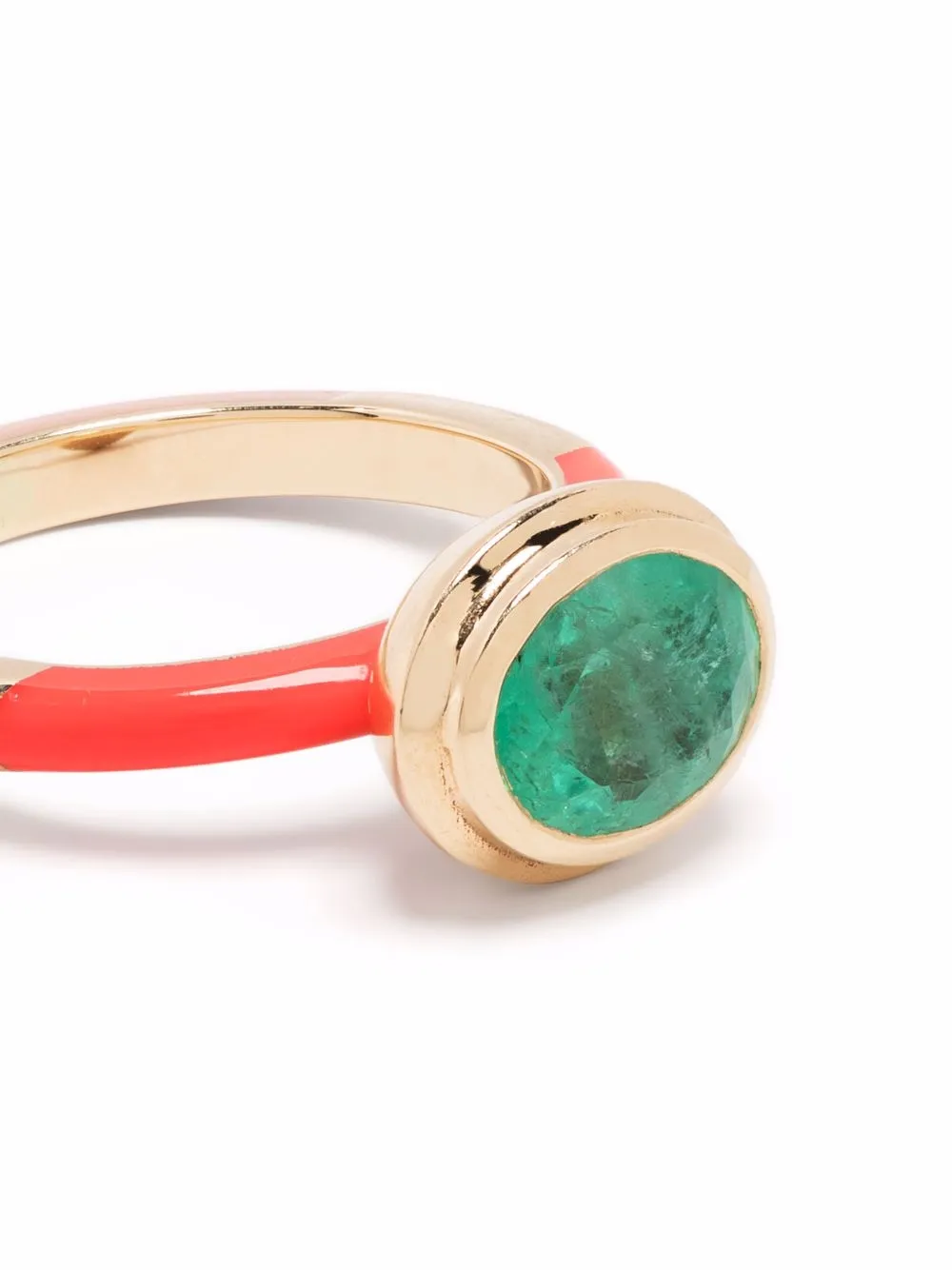 фото Alice cicolini кольцо candy lacquer water из желтого золота с изумрудами