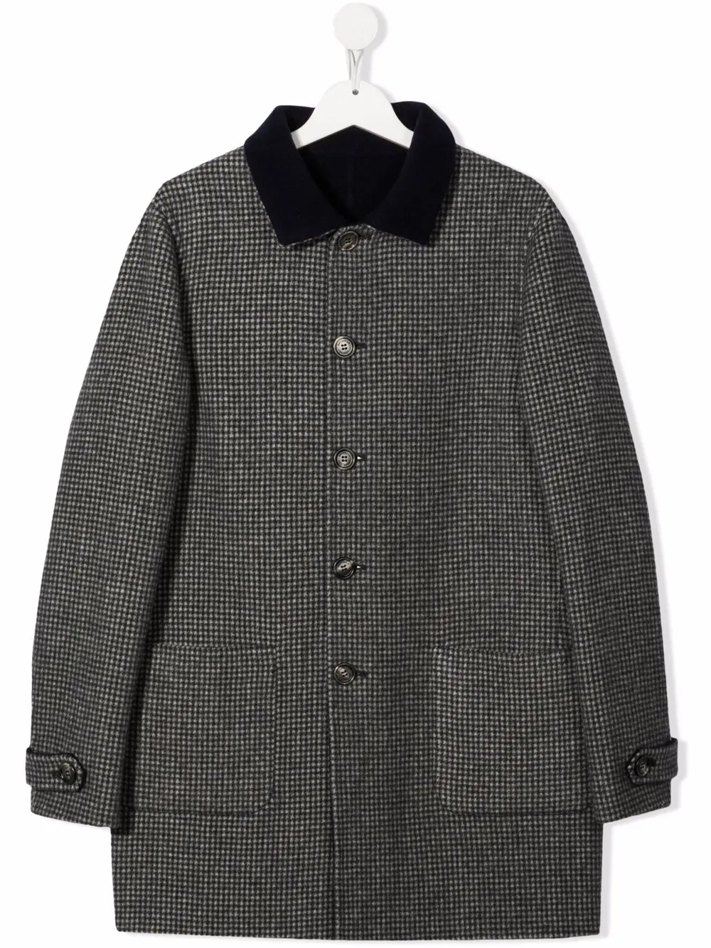 фото Brunello cucinelli kids двустороннее пальто в клетку гингем