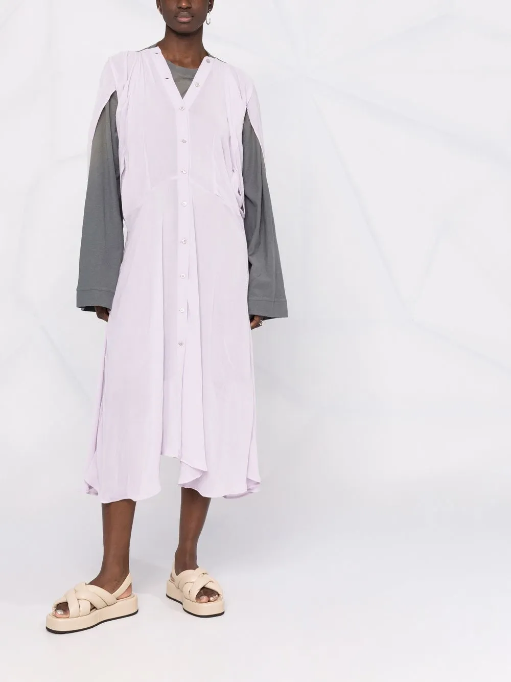 фото Acne studios платье-рубашка со вставками