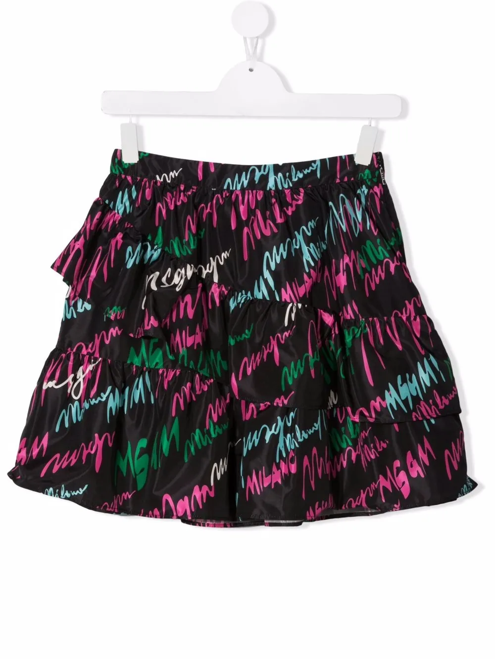 фото Msgm kids юбка с оборками и графичным принтом