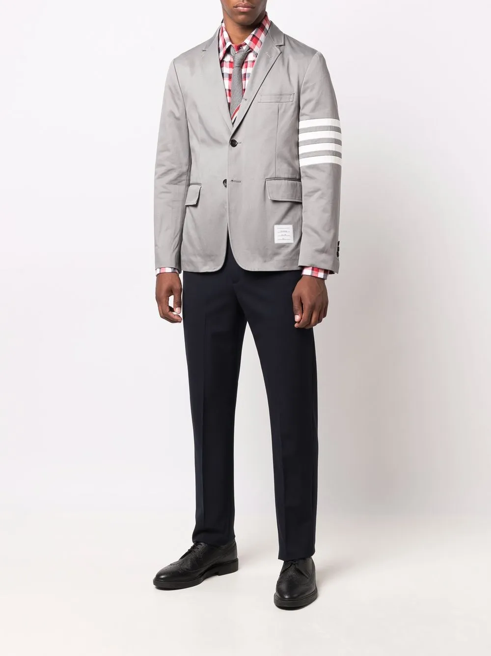 фото Thom browne клетчатая рубашка с длинными рукавами
