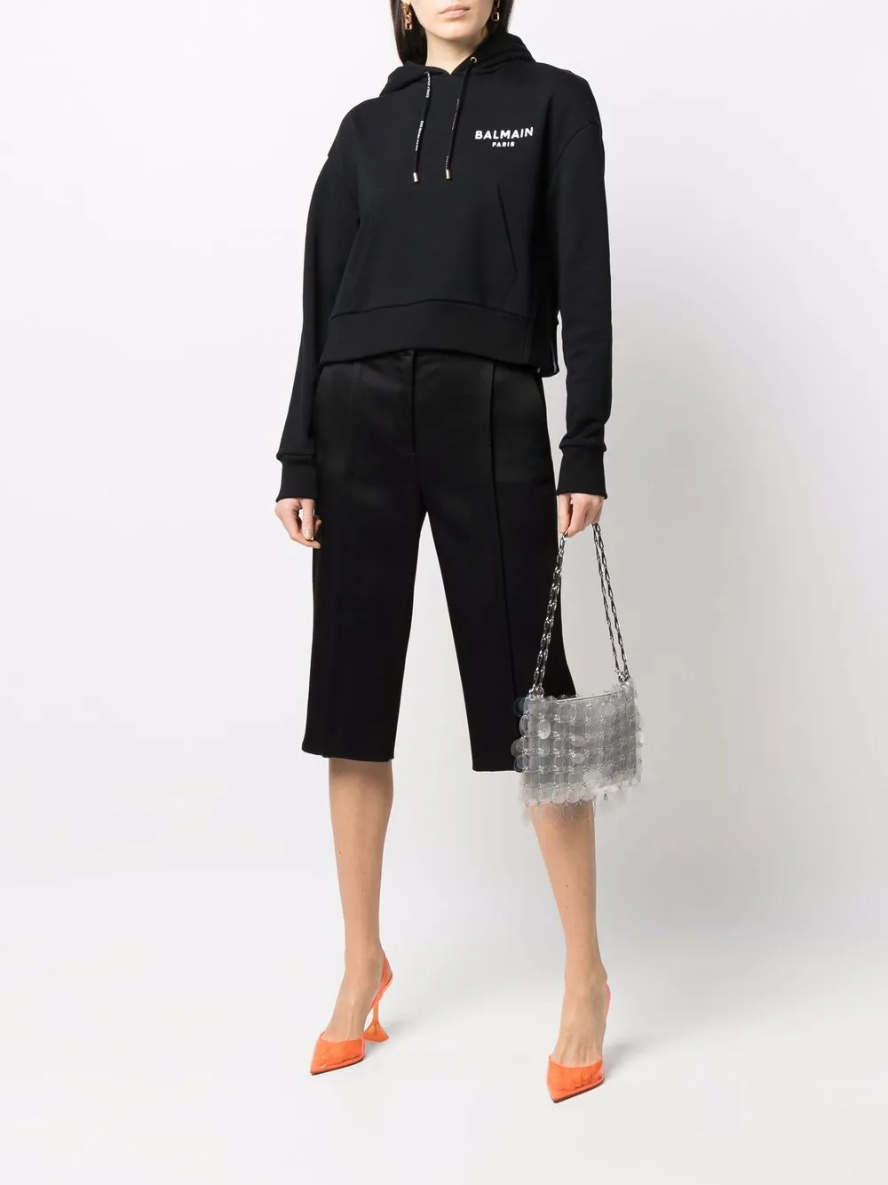 фото Balmain укороченное худи с логотипом