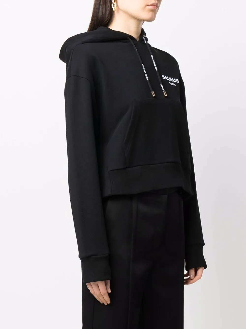 фото Balmain укороченное худи с логотипом