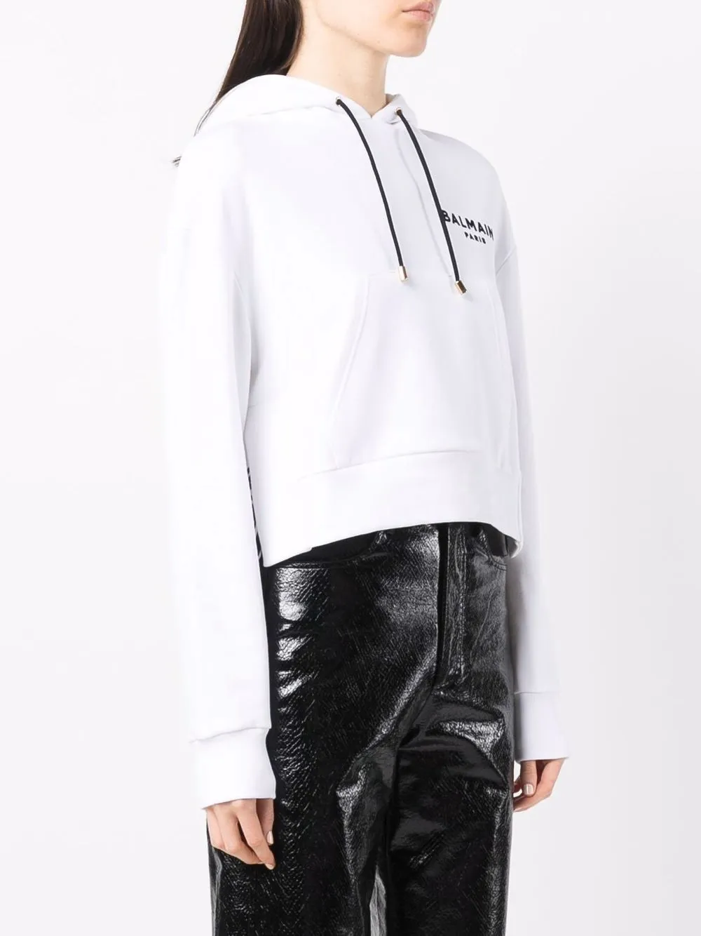 фото Balmain укороченное худи с логотипом