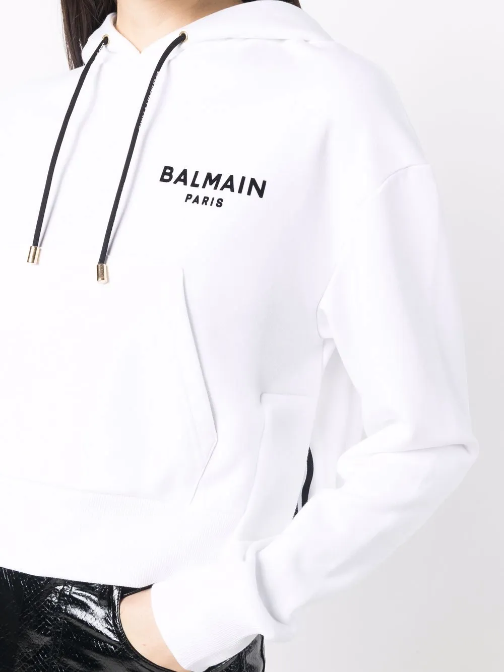 фото Balmain укороченное худи с логотипом