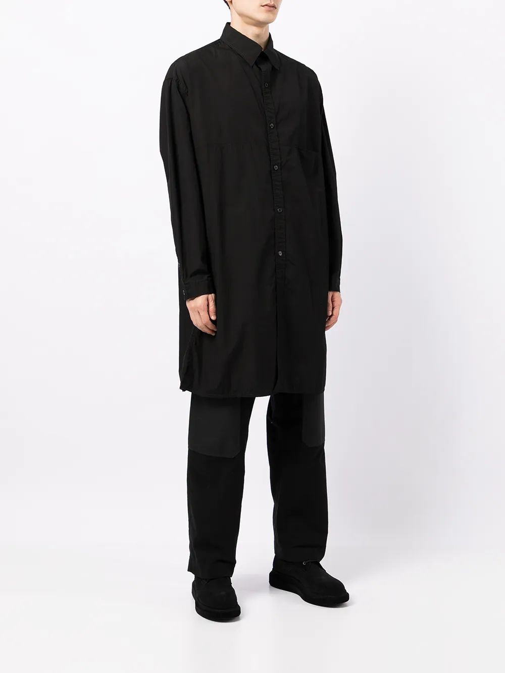 фото Yohji yamamoto длинная рубашка на пуговицах