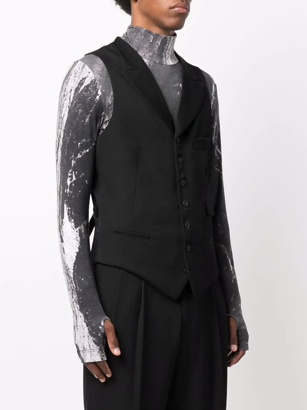 фото Yohji yamamoto жилет строгого кроя с контрастной вставкой