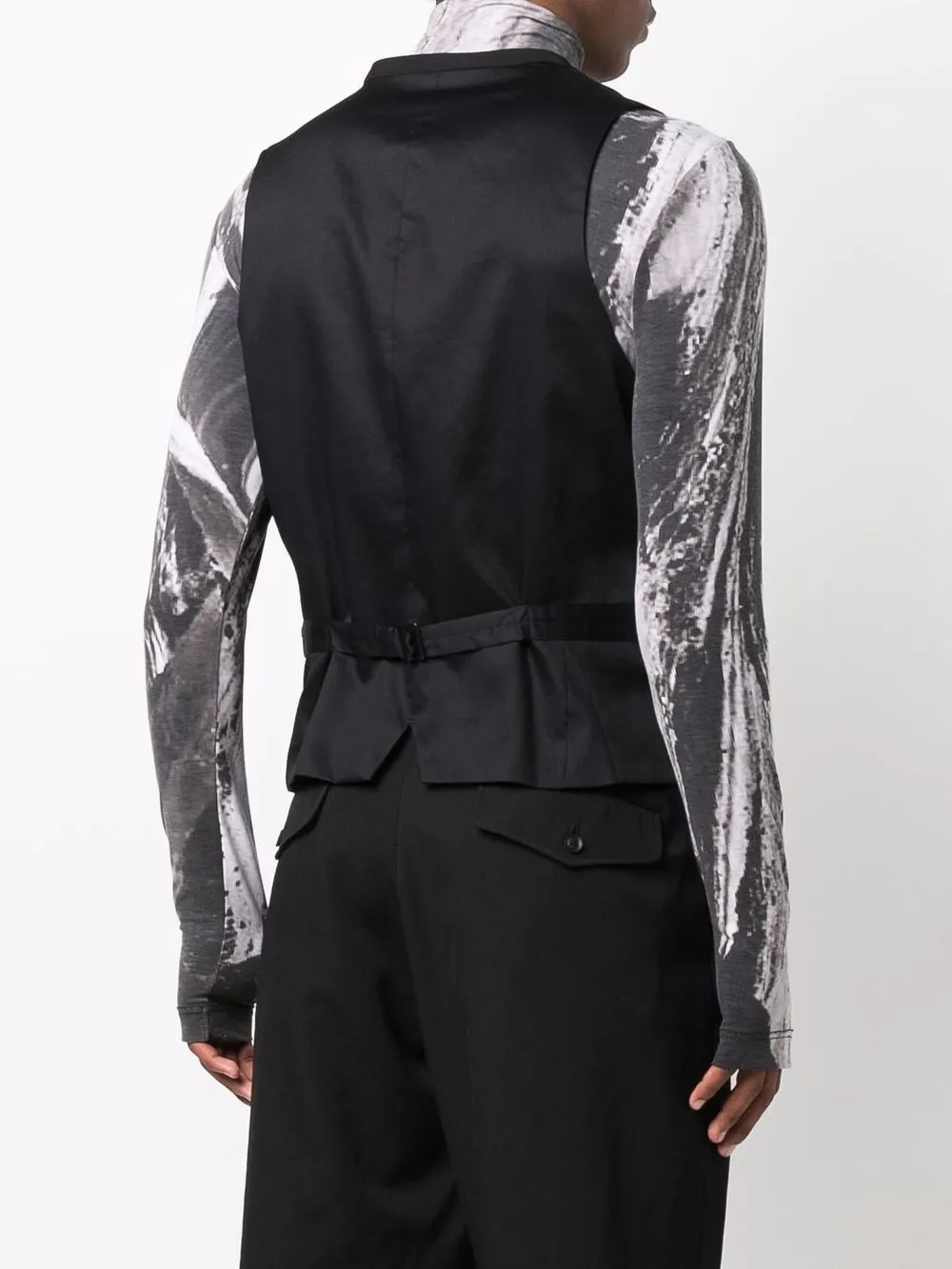 фото Yohji yamamoto жилет строгого кроя с контрастной вставкой