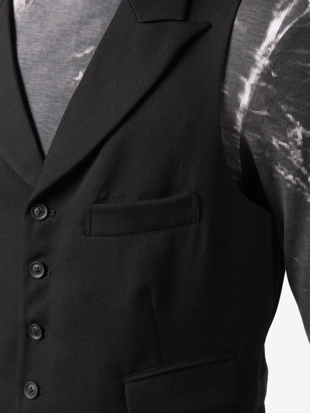 фото Yohji yamamoto жилет строгого кроя с контрастной вставкой