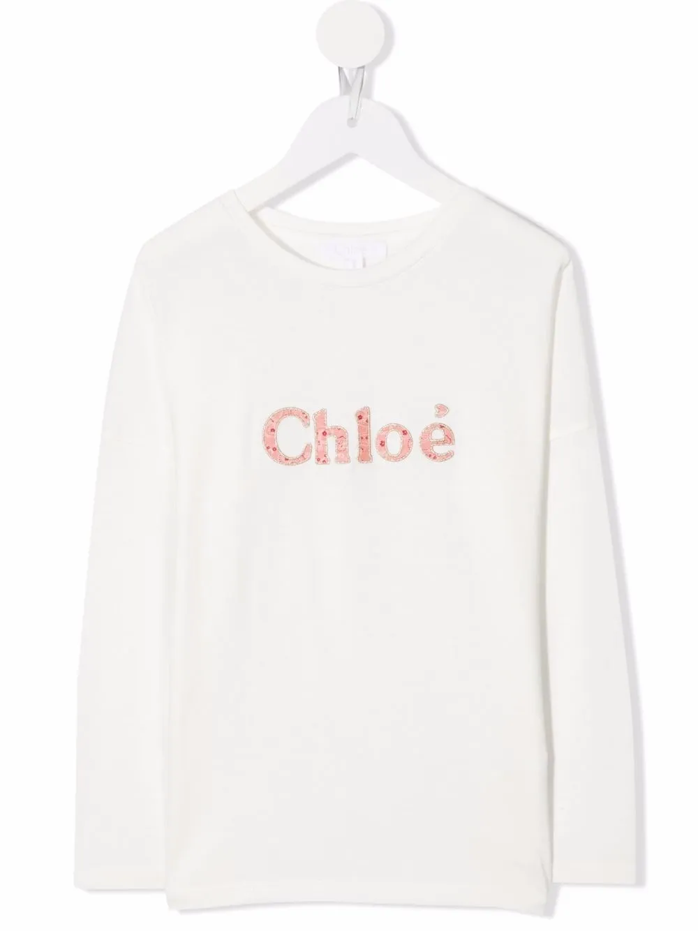 фото Chloé kids футболка с вышитым логотипом