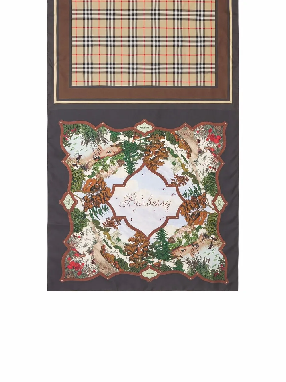 фото Burberry шелковый шарф с принтом