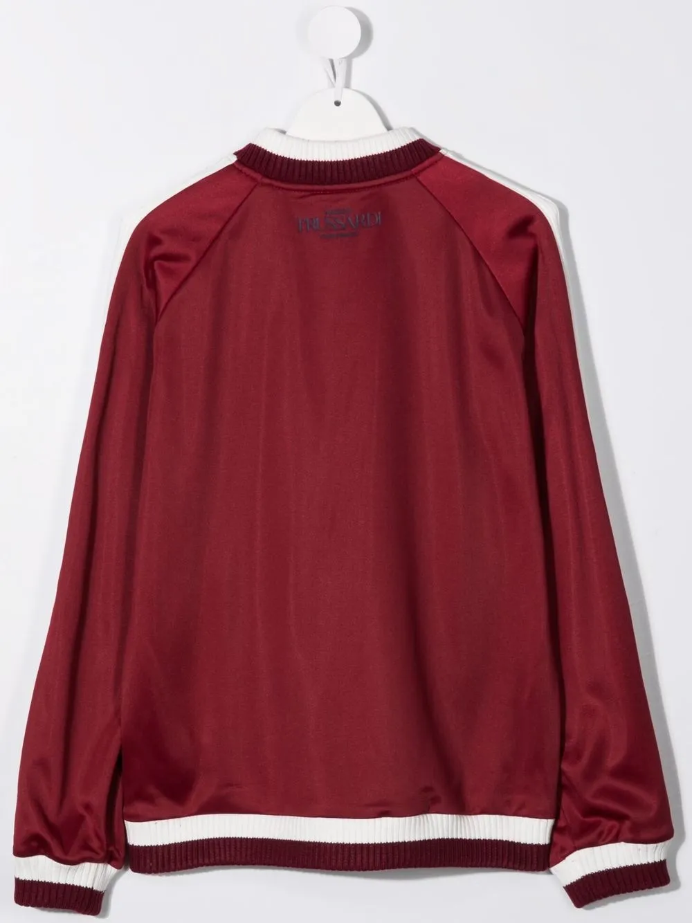 фото Trussardi junior бомбер в стиле колор-блок с нашивкой-логотипом