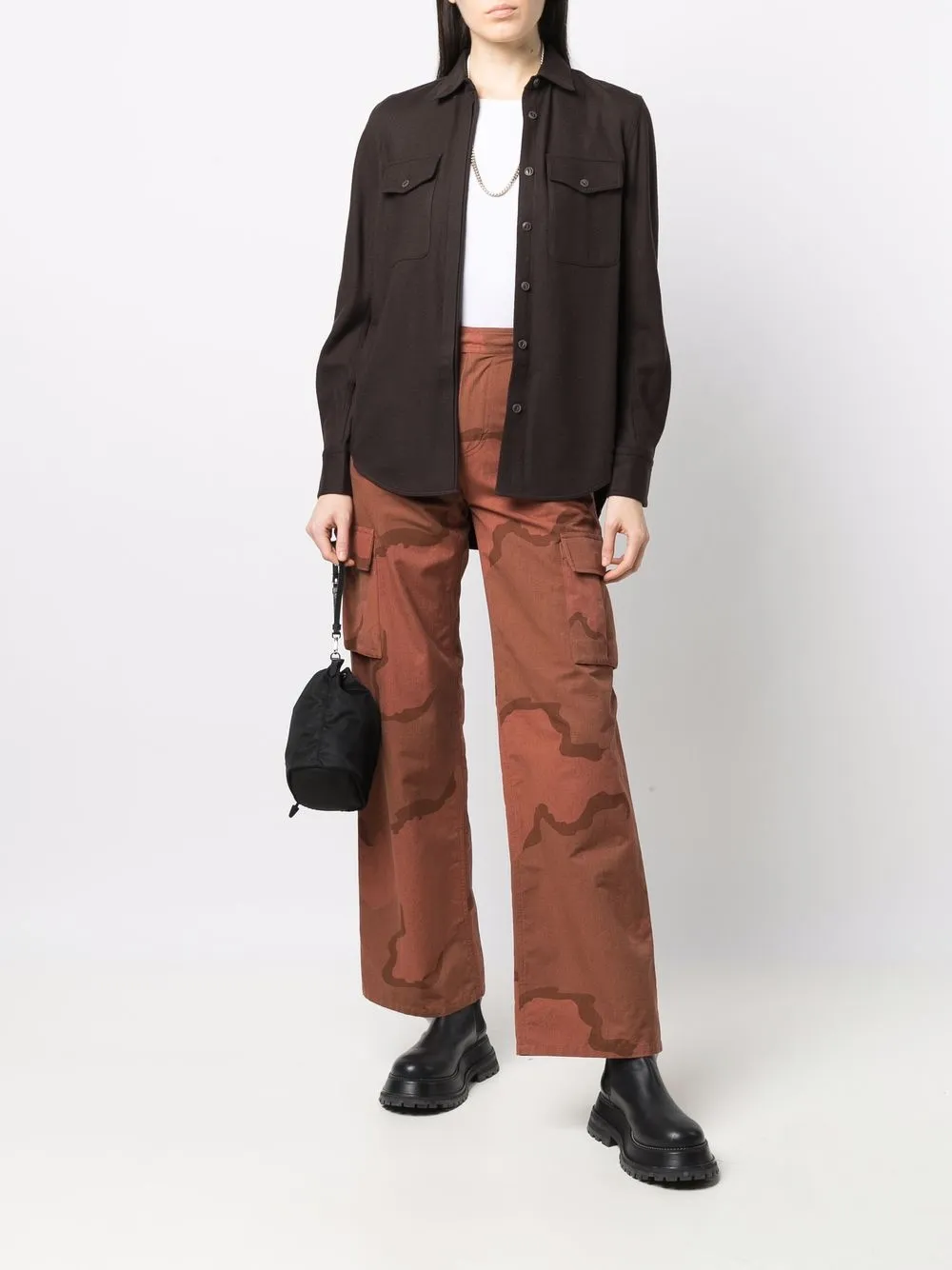 фото Rag & bone шерстяная рубашка luisa с длинными рукавами