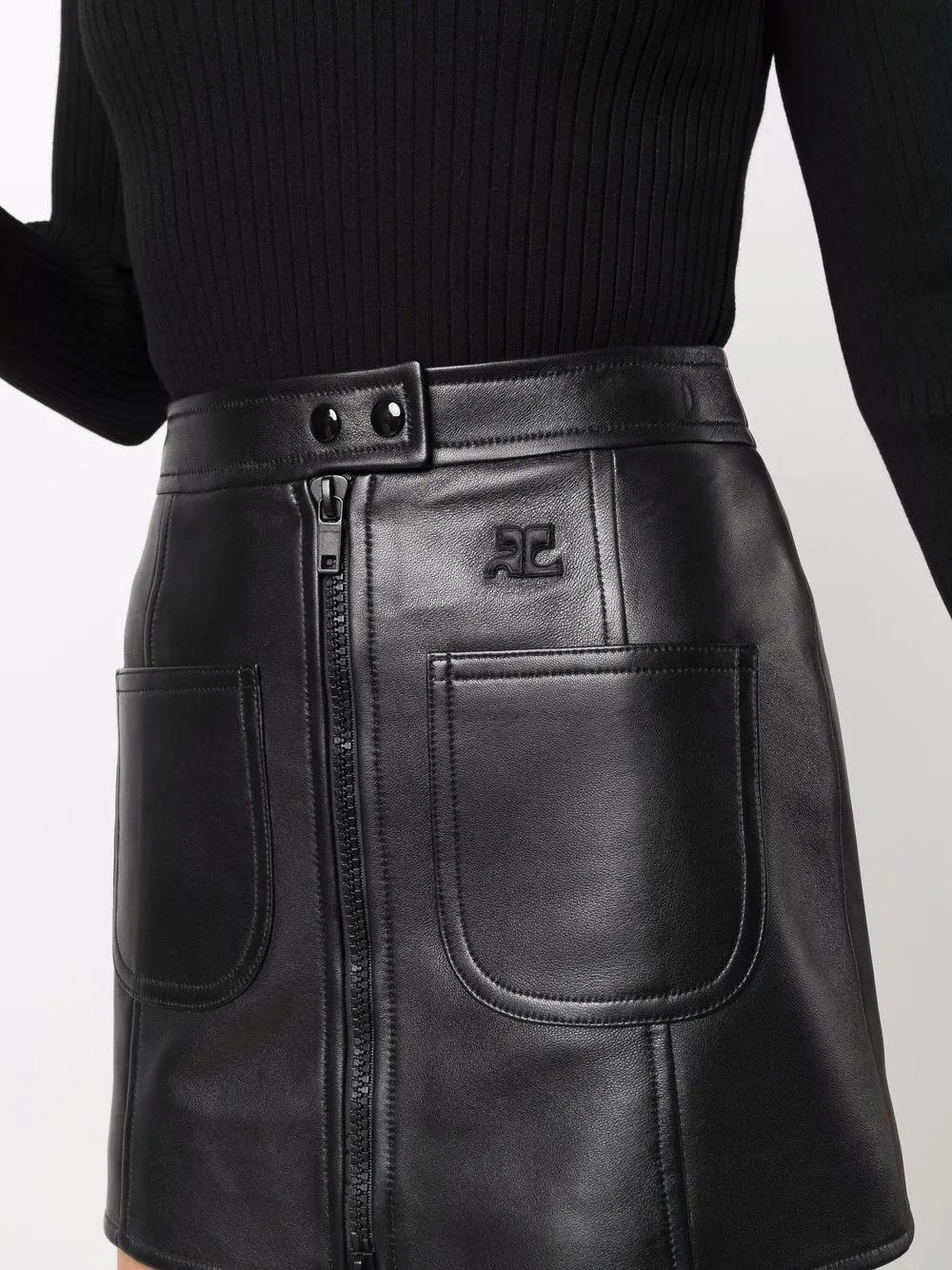 фото Courrèges кожаная юбка мини