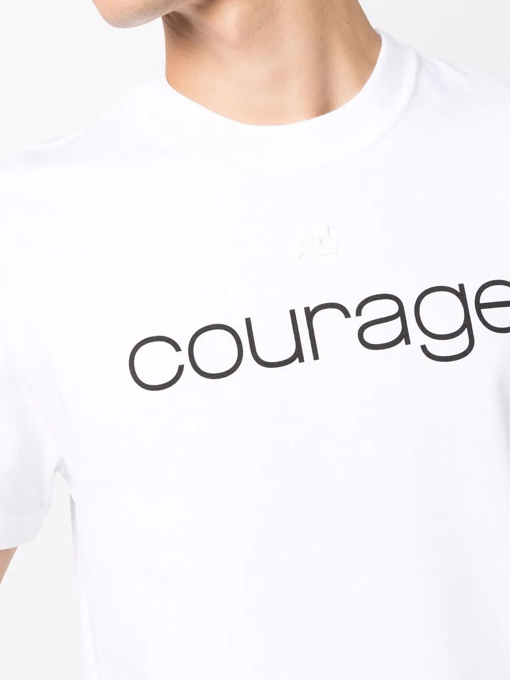 фото Courrèges футболка с принтом courage