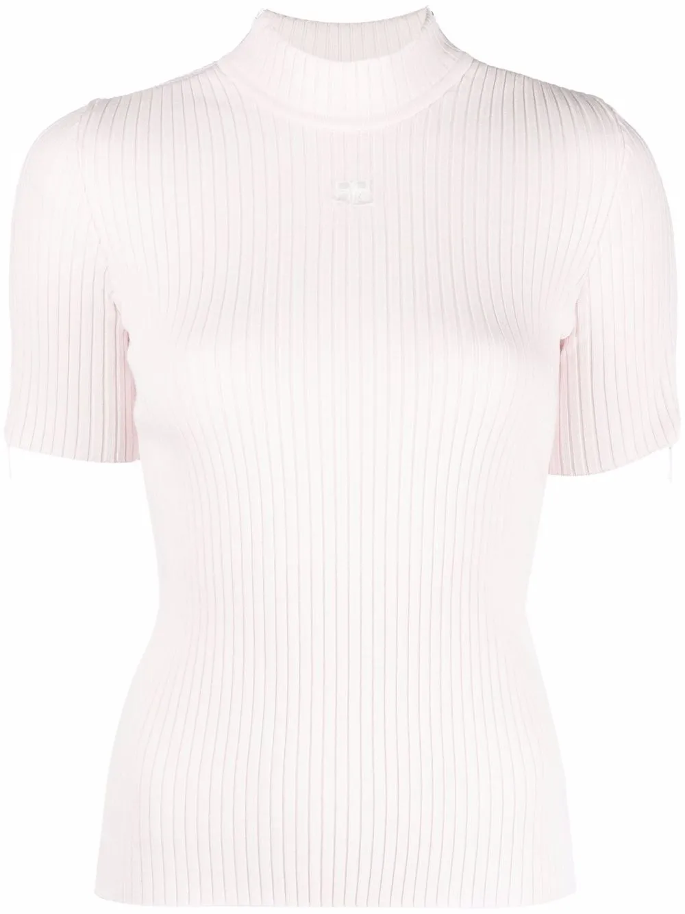 фото Courrèges трикотажный топ с короткими рукавами