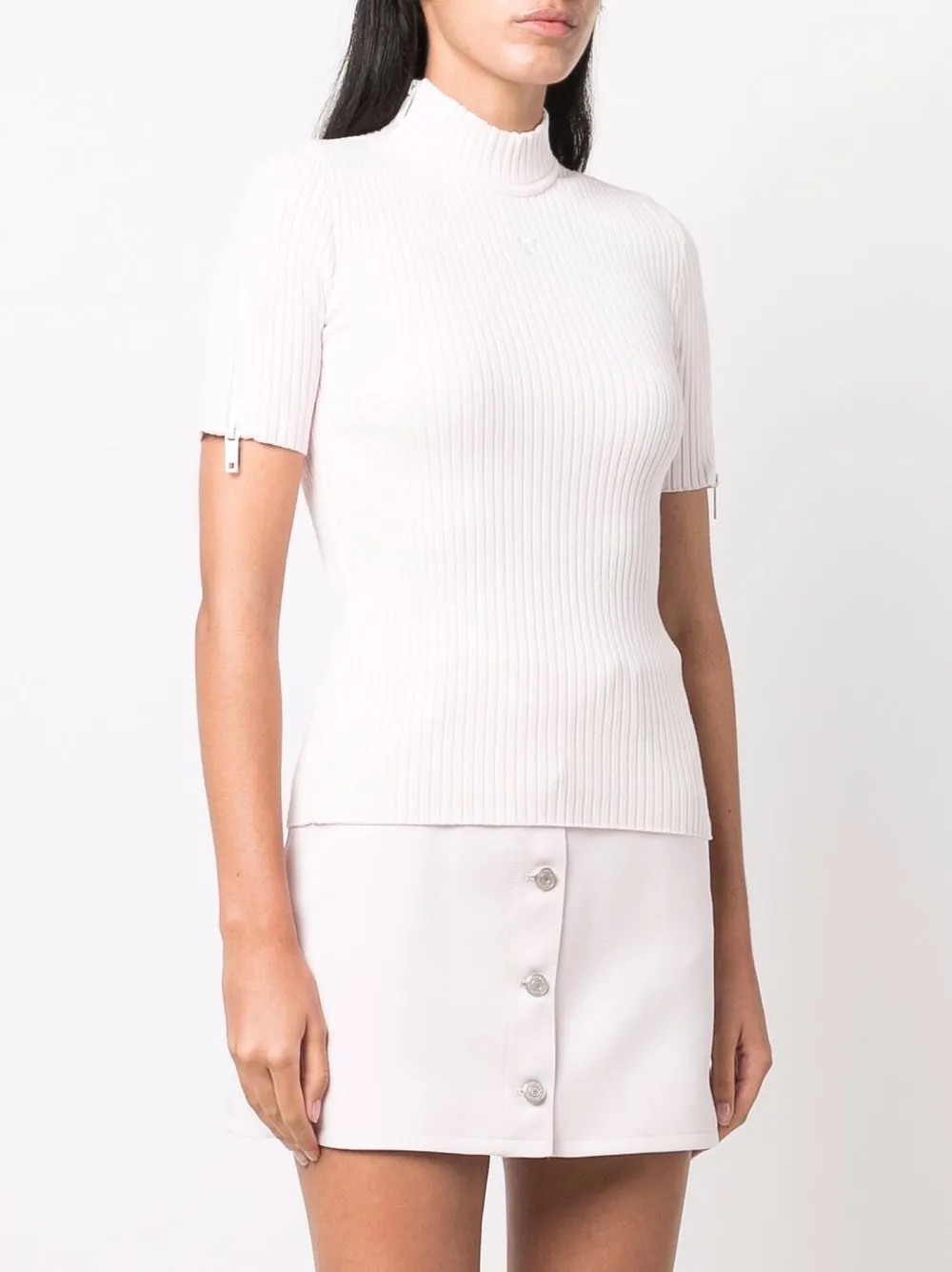 фото Courrèges трикотажный топ с короткими рукавами