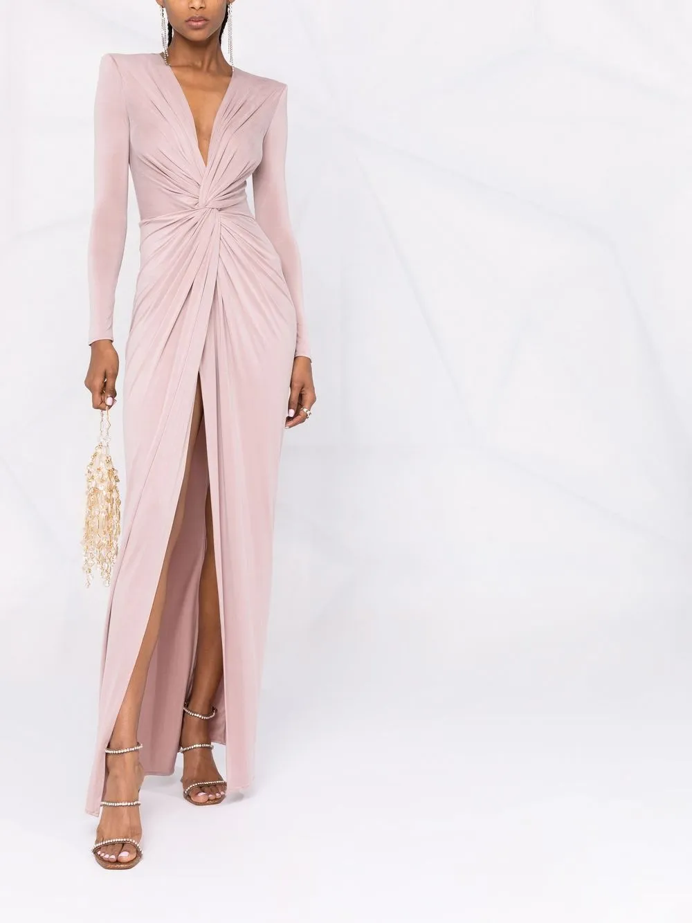 фото Elisabetta franchi платье с v-образным вырезом и сборками